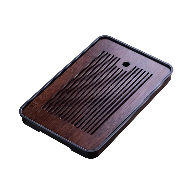 Natural Bamboo Dry Tea Tray with Water Storage for Tea Ceremony