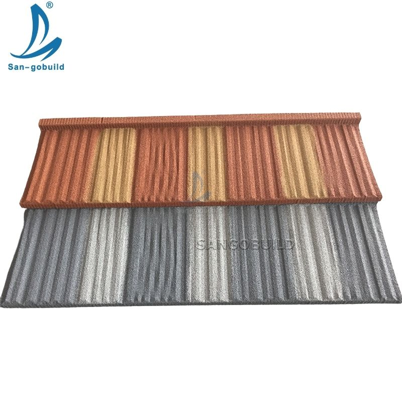 Color Painted Fire Resistance Shake Stone Coated Metal Roof Tile Roofing Tile