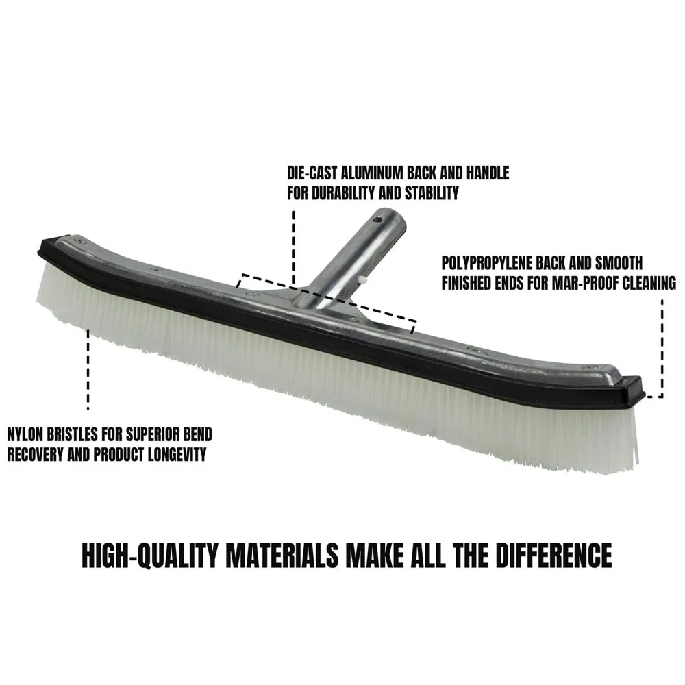 Heavy Duty Aluminum-Back Swimming Pool Wall Brush with Durable Bristles