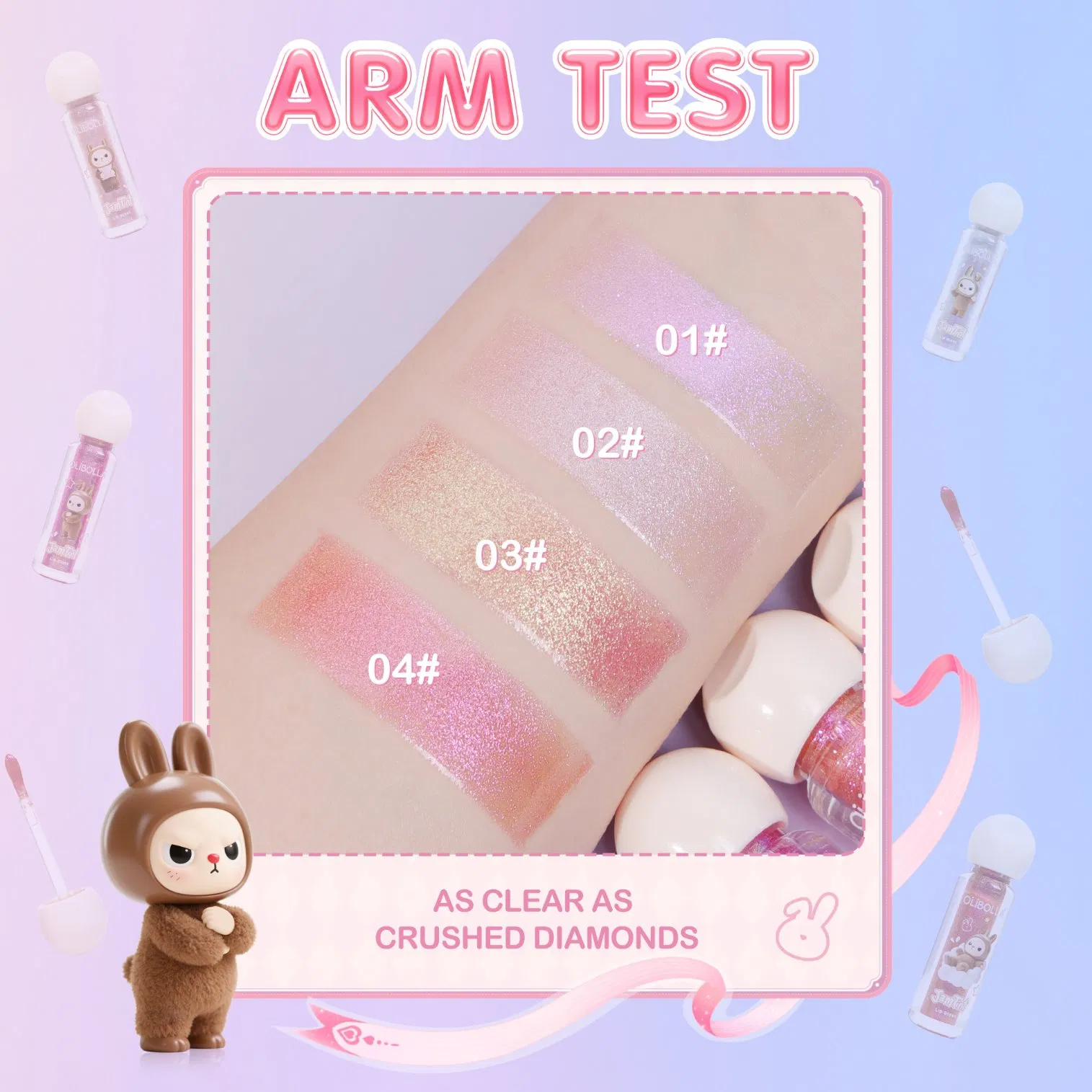 Wholesale Cosmetics Waterproof Long Lasting Private Label Vegan Organic Glitter Lipgloss