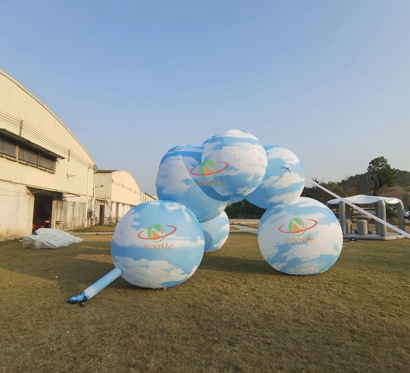 Custom Inflatable Pod Pavilion for Art Exhibition. Giant Inflatable Cloud Balloon with Printing for Events