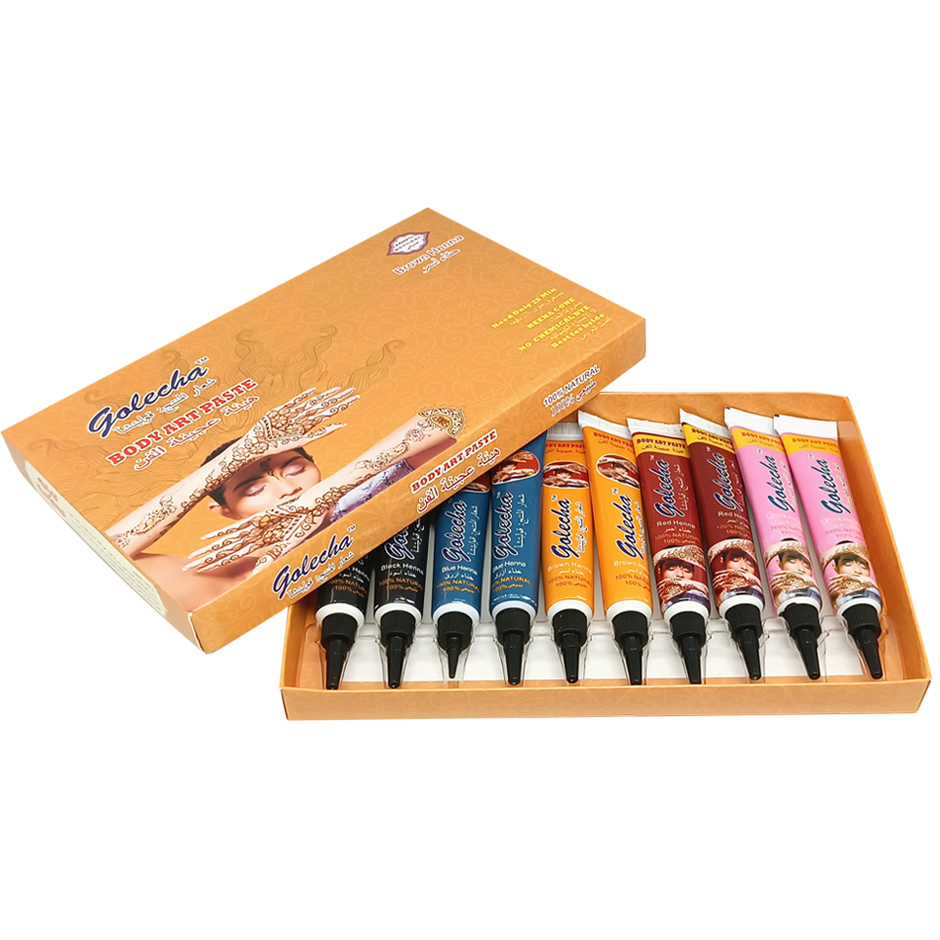 Factory Directsale Golecha Henna Natural Green Tattoo Body Art Paste on Sale