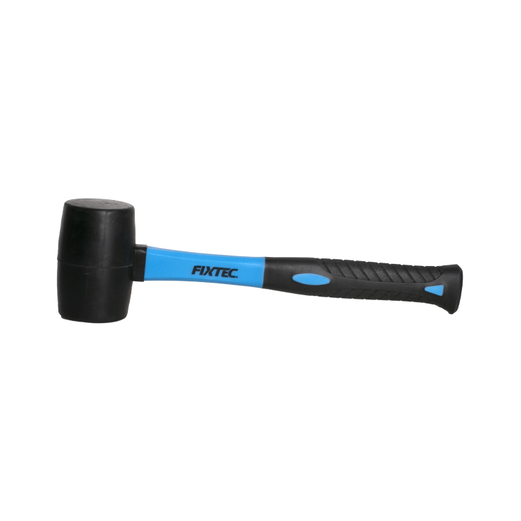 Fixtec Rubber Hammer 8oz 16oz Heavy Duty Black Head Rubber Mallet