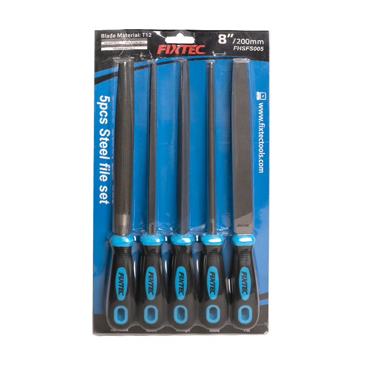 Fixtec Hand Tools Set High Carbon Steel 5PCS File Set for Metal Sharpening & Hole Shaping