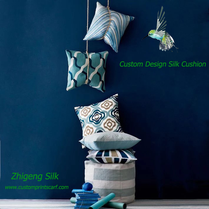 Custom Design Silk Cushion Covers Digital Printed Silk Cushion