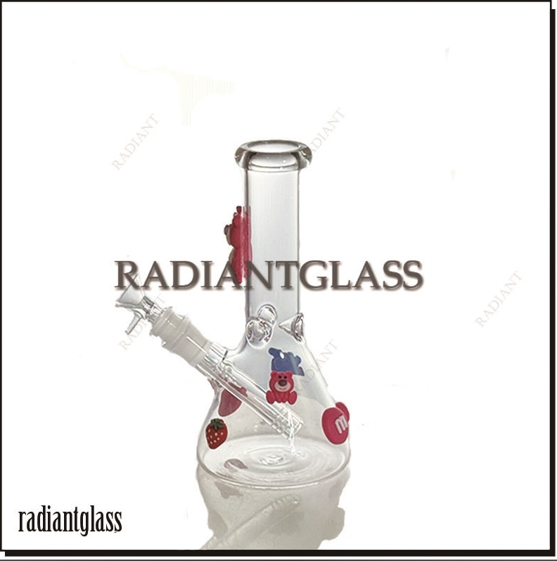 Wholesale Price 8 Inch Small Glass Smoking Pipe Cute Beaker Hand Blow Sticker Hookah Pipe Smoking Glass Water Pipes