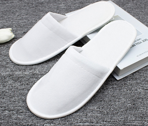Custom Flip Flop Home Hotel Slippers Embroidery Disposable SPA Velvet Guest Slipper