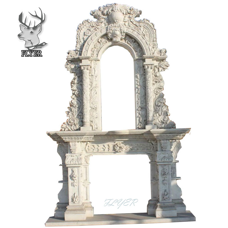 Modern Indoor Decorative Natural Stone Fireplace Surround French Marble Fireplace Mantel for Sale