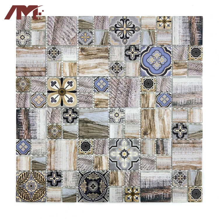 Wooden Matt Wholesale Stone Ceramic Glass Mosaic Wall Tiles