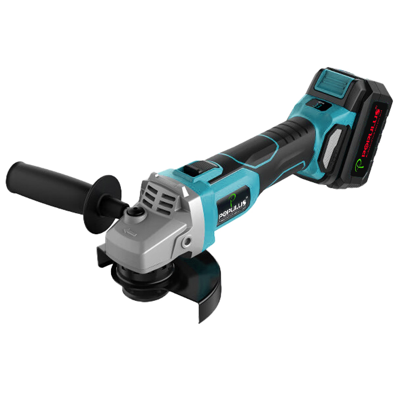 Populus Portable 20V Brushless Cordless Angle Grinder Variable Speed Cutting Polishing 100m/115mm Angle Grinder for Russian Market