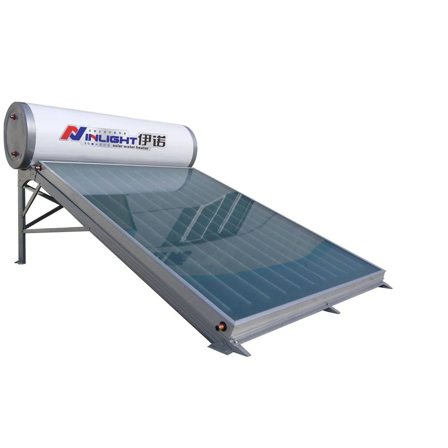 Плоский солнечный водонагреватель 100-300л, нержавеющая сталь