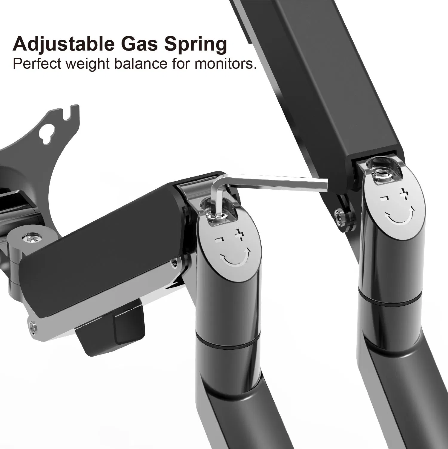 Factory Wholesale Monitor Arm Gas Spring Full Motion Dual Monitor Mount