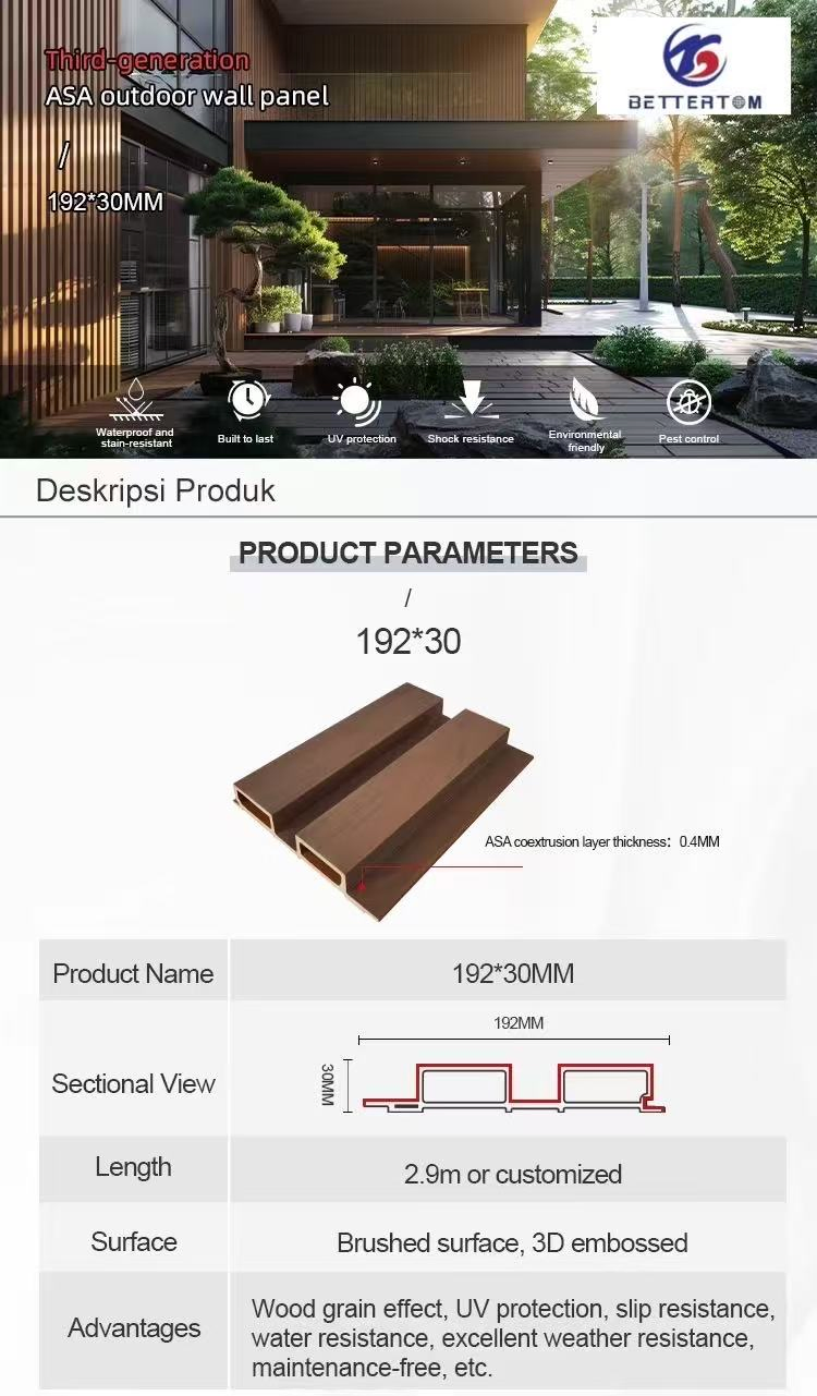 ASA Outdoor Wall Panel Exterior Cladding Decking Construction Material