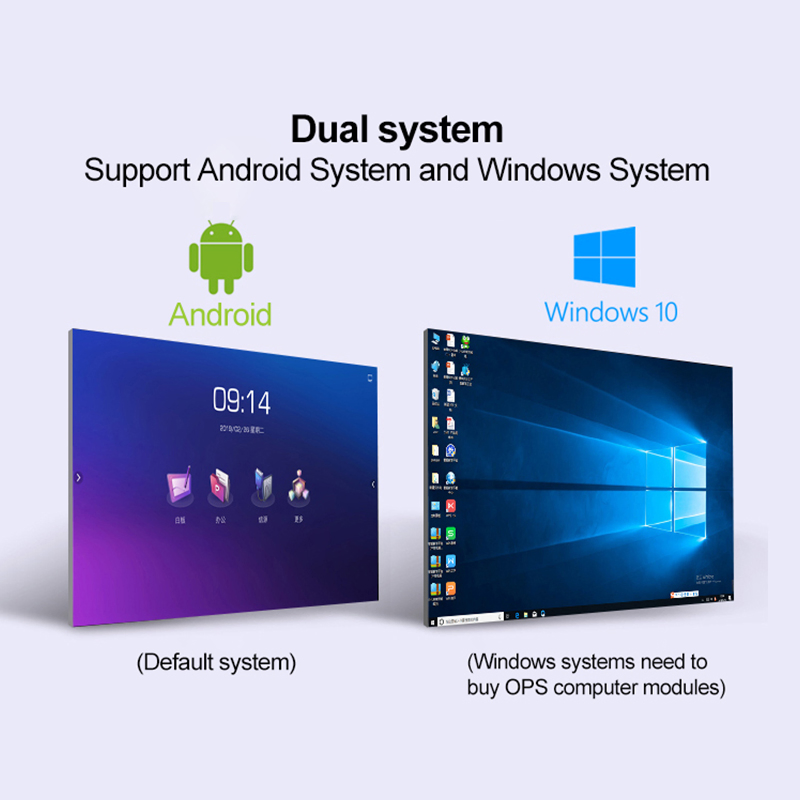 110 Inch Factory Supply Interactive Smart Electronic Conference Splitting Whiteboards Parallel Tasks All-in-One Machine Interactive Flat Panel