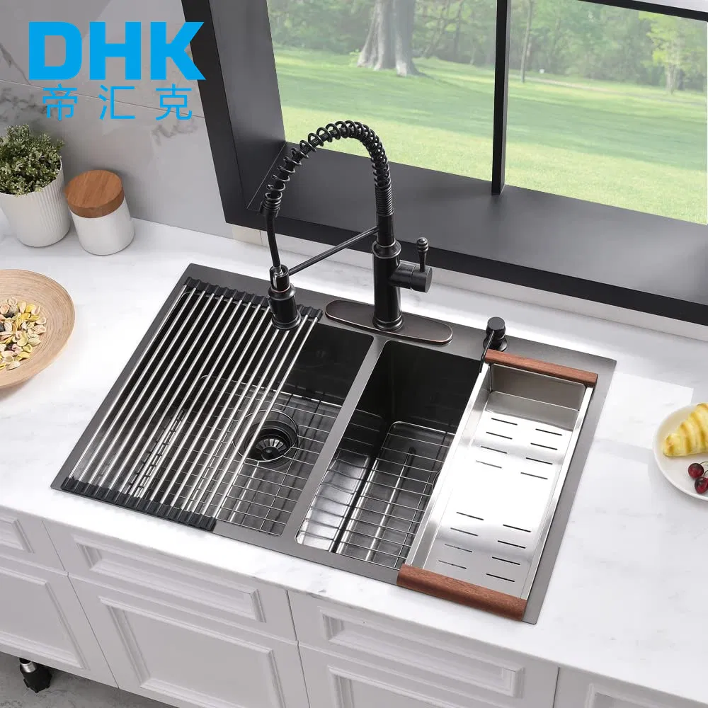 High Quality China Wholesale Factory Price Farmhouse Workstation Kitchenware Faucet Stainless Steel Kitchen Sinks