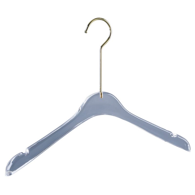 Wholesale Crystal Transparent Clothing Store Special Women's Plastic Acrylic Clothes Hanger Traceless Pants Clip
