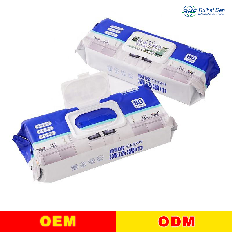 Customized Logo Eco-Friendly Multi-Purpose Disposable Kitchen Cleaning Wiping Wipes