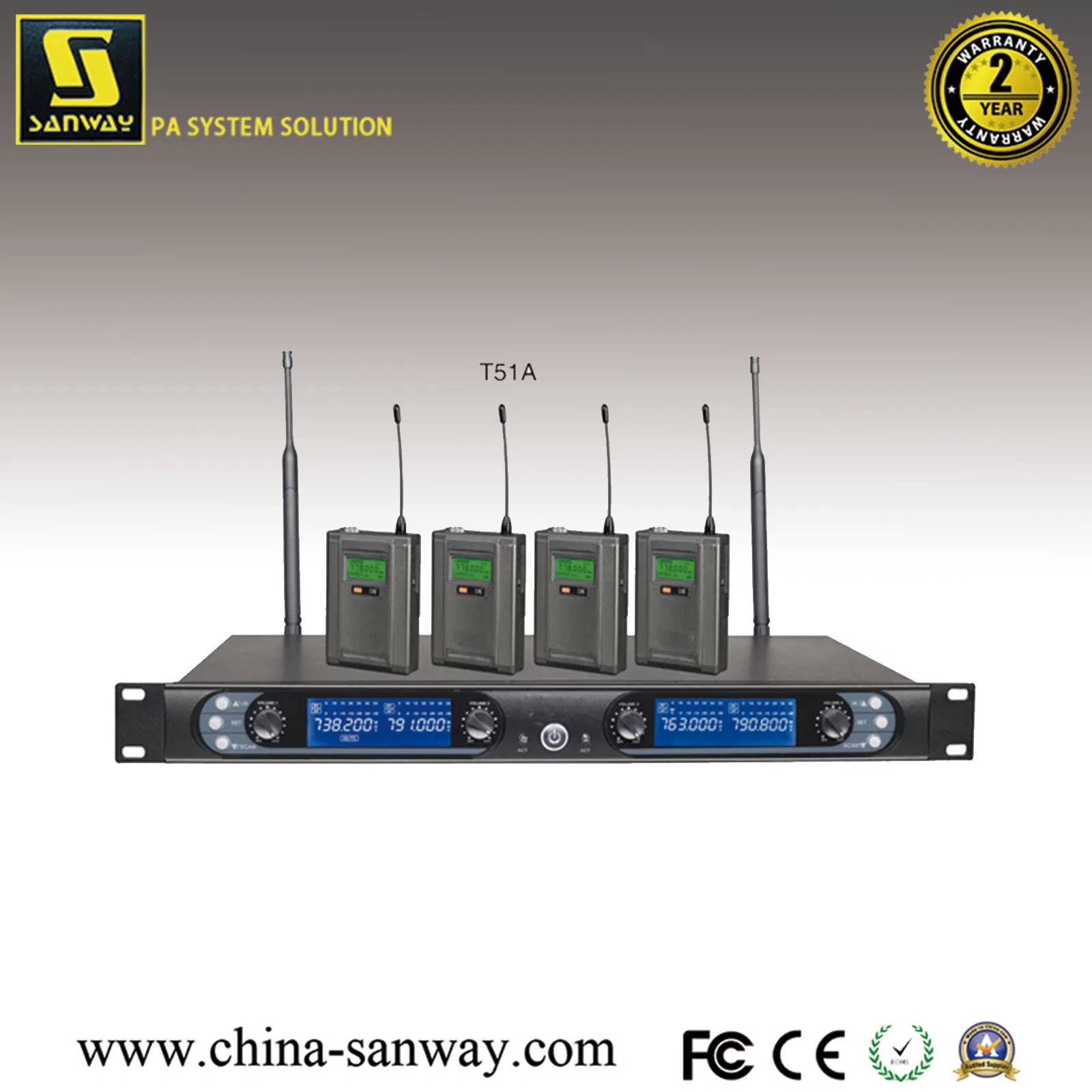 8845A Four Bodypack Wireless Microphone for Karaoke