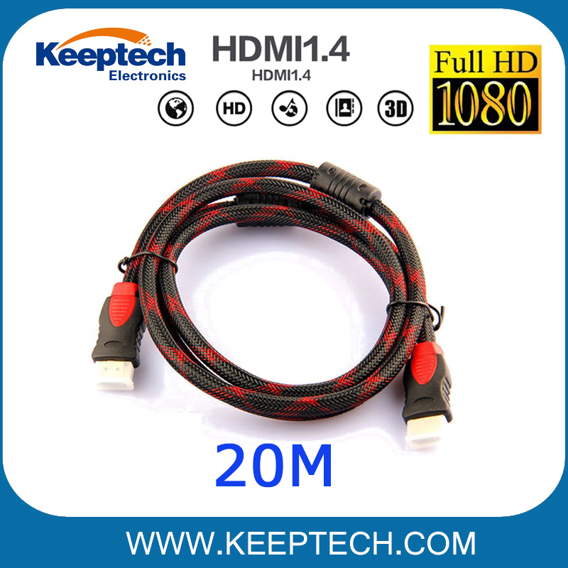 Factory Price for Nylon Braided HDMI Cable 20m Male to Male 1.4V 3D 1080P