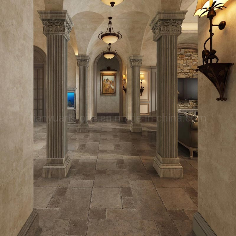 Tumbled Finish Floor and Wall Cladding Golden Travertine Tile