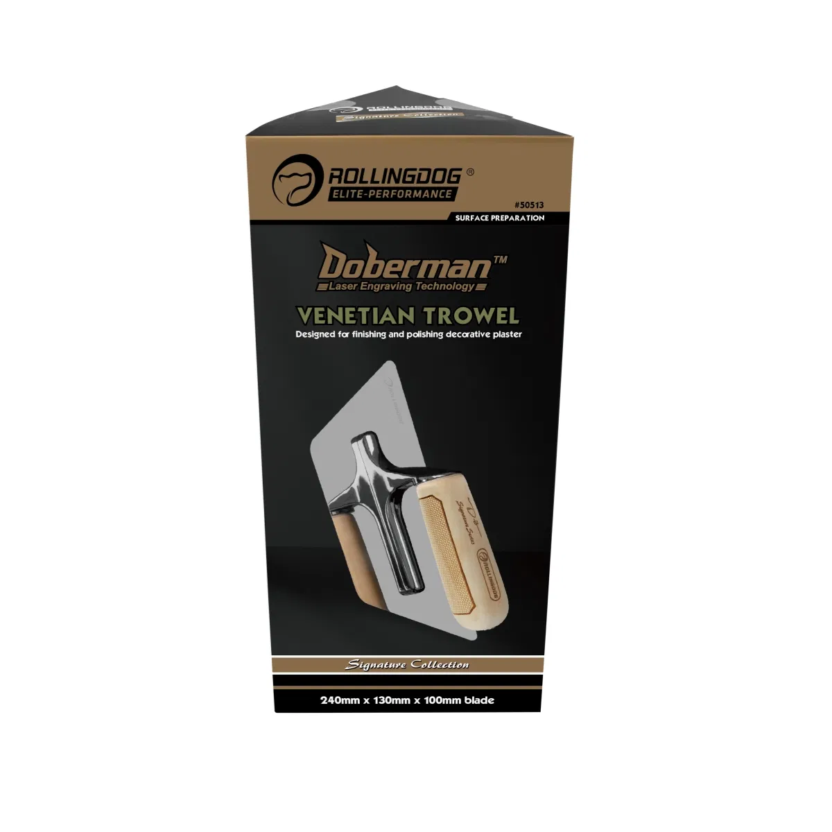 Rolingdog-Elite 50513 Venetian Trowel 420 Stainless Steel Finishing and Polishing Decorative Plaster