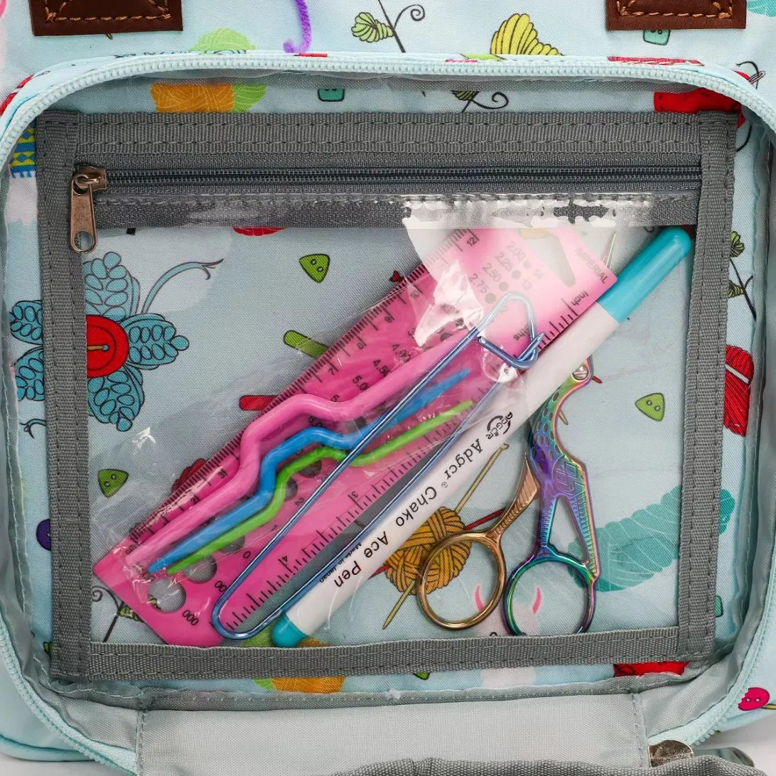High-Quality Reusable Crochet Hook Storage Bag with Fun Cartoon Patterns