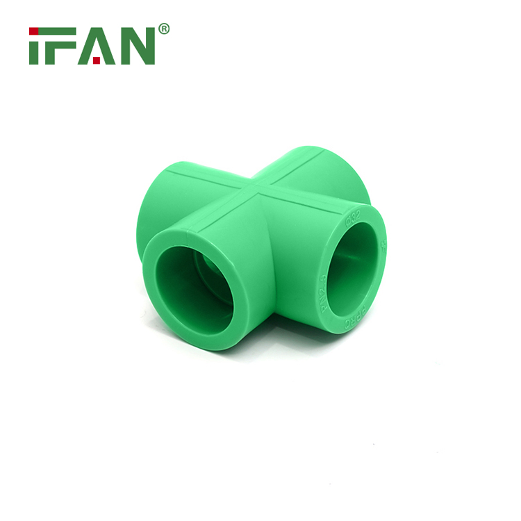 Ifan All Size En 15874 PPR Pipe and Fitting 20-63mm Green Plastic Fittings Pn25 Cross PPR Fittings