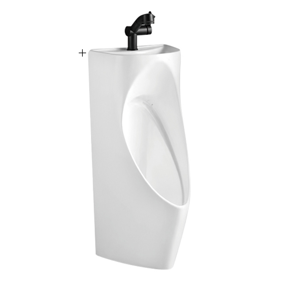 Bathroom Ceramic Toilet Set Basin Sink with Faucet Gravity Flushing Water-Saving Urinal