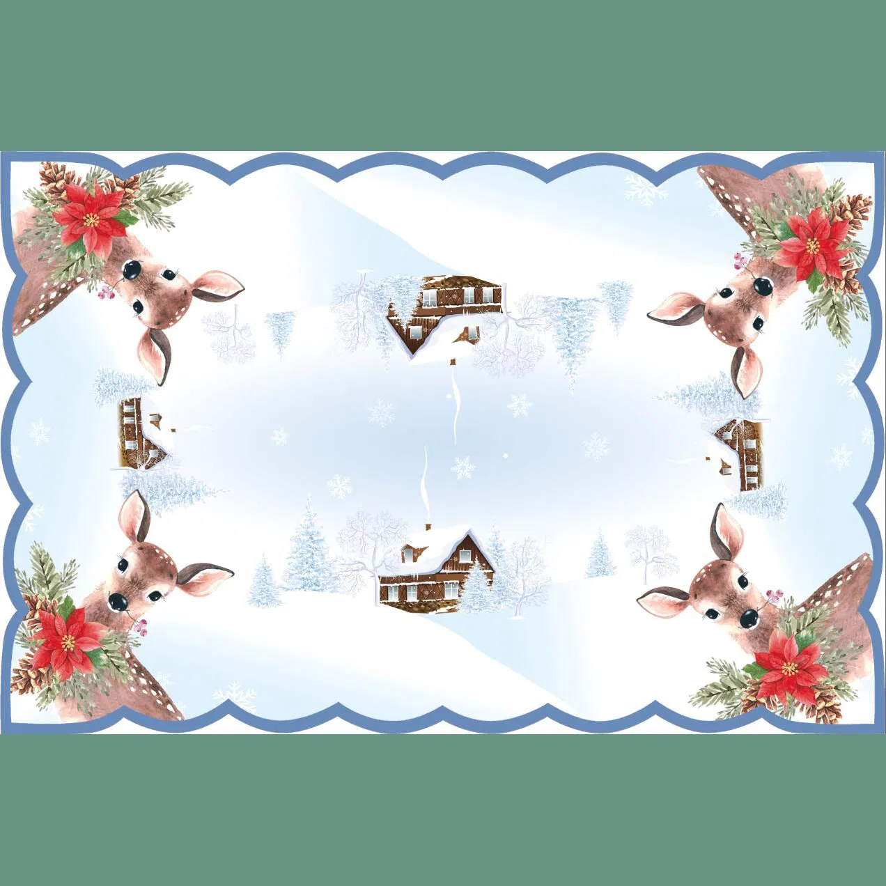Europeanstyle Tablecloths Pastoral New Year Spring Festival Christmas Deer Placemat Table Rectangular Dining Table Fabric