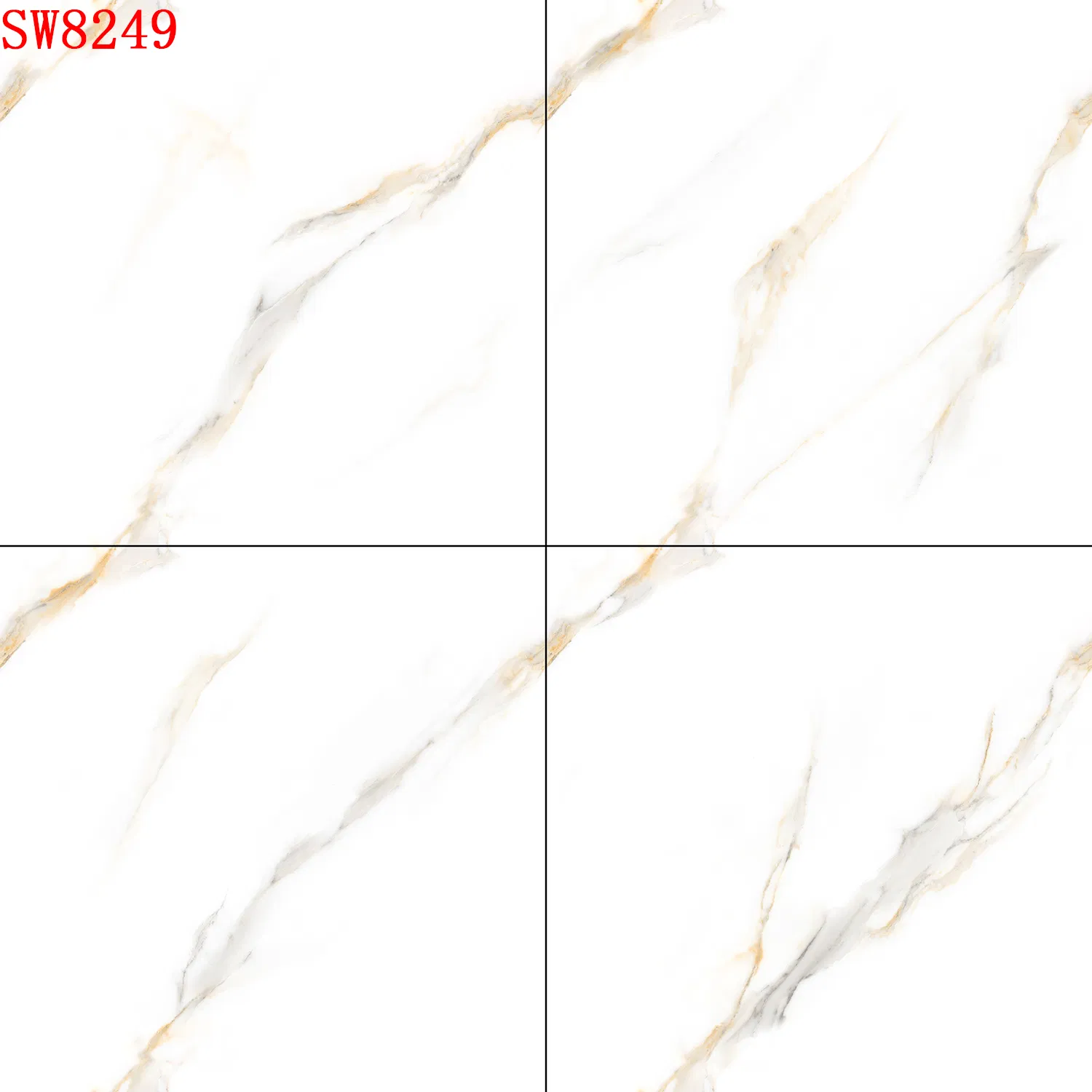 Плитка фарфоровая глянцевая 60x60 см Carrara