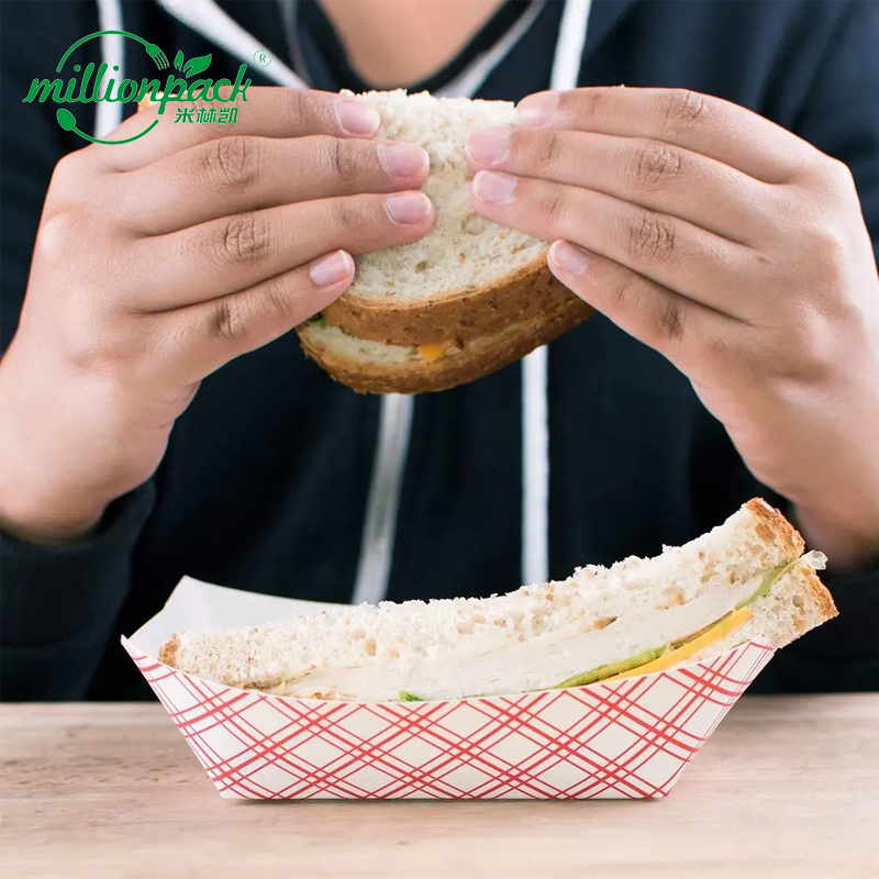 Heavy Duty Catering Paper Tray for Hot Foods High Heat Resistant Durable Serving