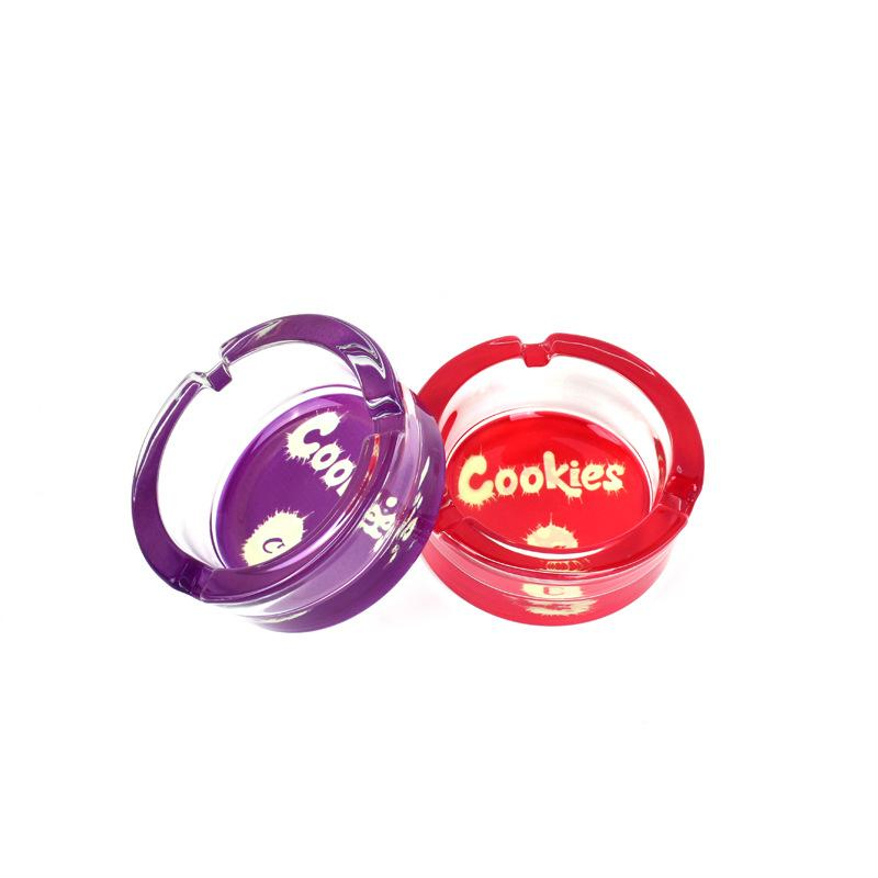 2021 Factory Classic Cookies Leave Glass Designer Windproof Smoking Ashtray Cigar Round Ash Tray
