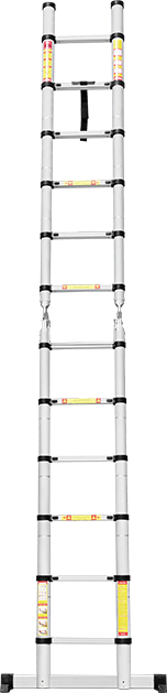 En131 Approved 3.8m Aluminium Telescopic Ladder with 12 Steps