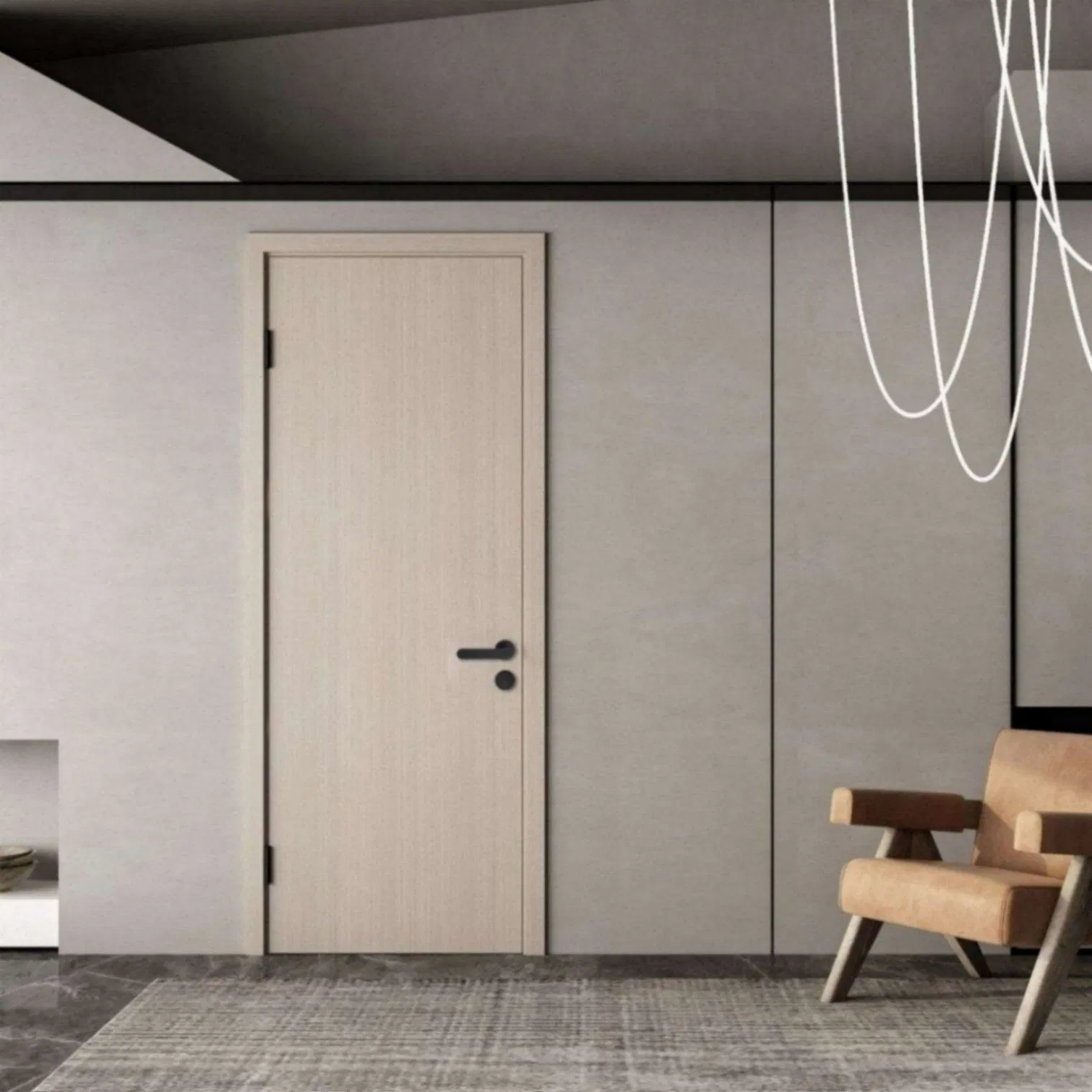 Wholesale MDF PVC Internal Interior Door Turkish Door Flush Solid Wood Interior Doors for Hotels Bathroom