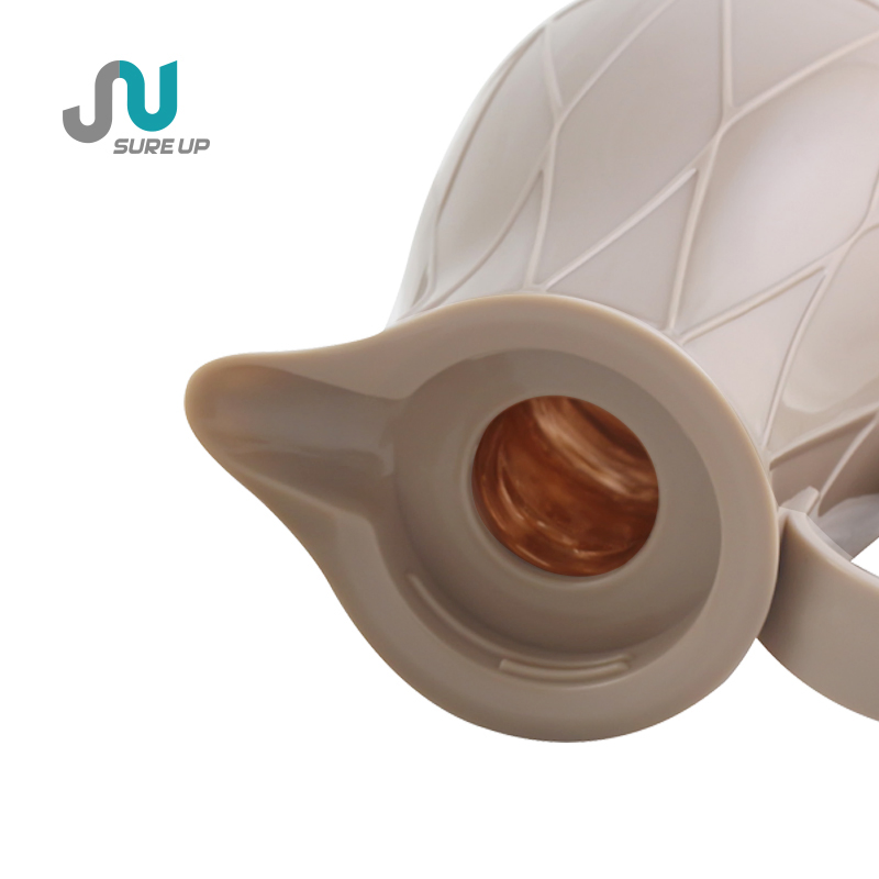 Далла из нержавеющей стали с розовым стеклянным стаканом 1л