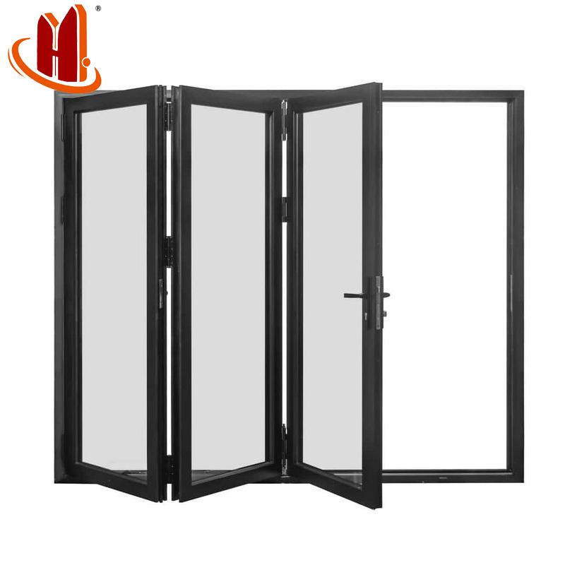 Складная алюминиевая дверь с закалённым стеклом