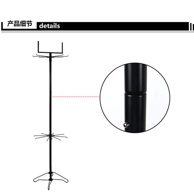 Display Rack for Retail Store 2 Tier Spinner Display Rack Rotating Storage Racks with Hooks for Store