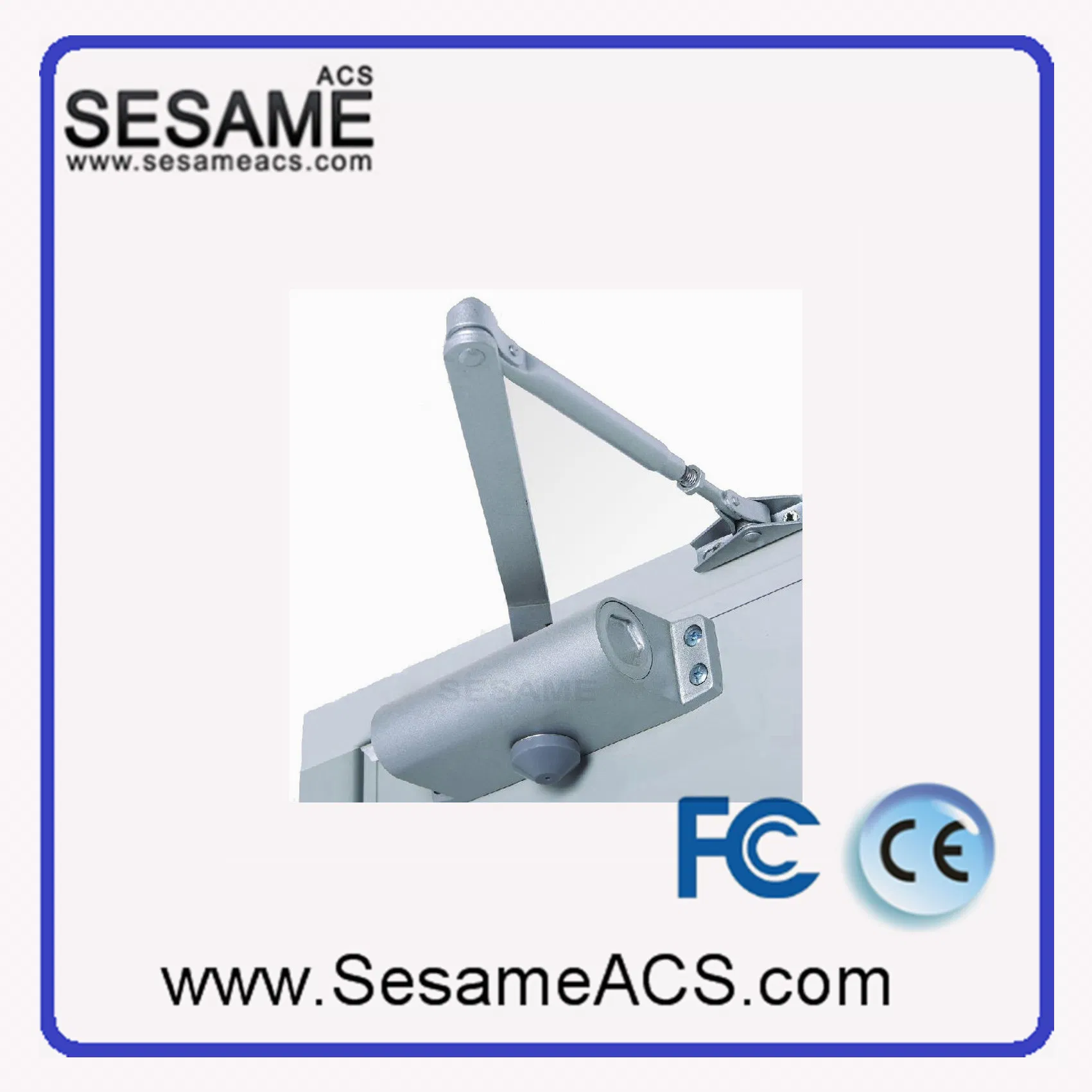 Sliding Silver Door Closer Lock for Access Control Suitable for Door Weight 45-75 Kg (SDC-062) Door Lock with Access Control System