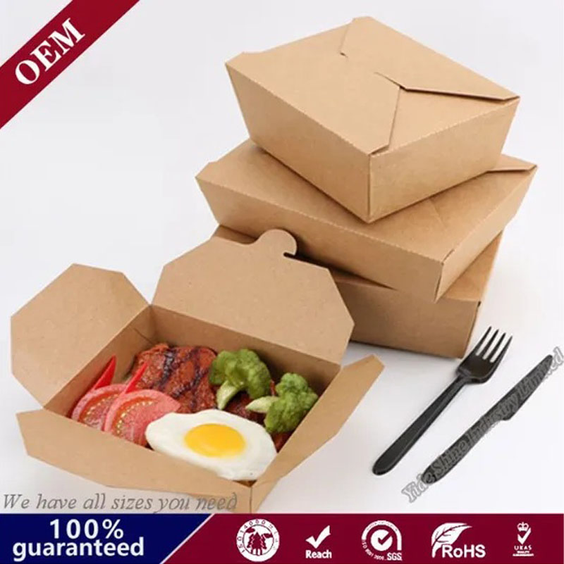 Disposable Takeaway Salad Bowl Kraft Paper Box Lunch Food Container Box