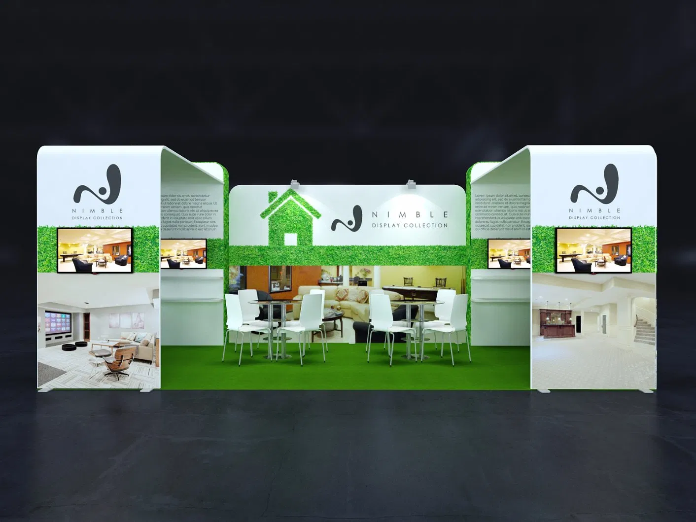 10'x30' Ez Tube Tension Fabric Wave Display Banner Exhibition Booth