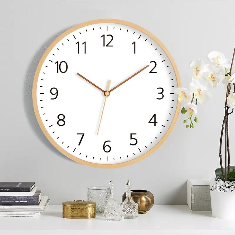 Easy Natural Eco-Friendly Delightful Luxury Wooden Wall Clocks Custom Logo