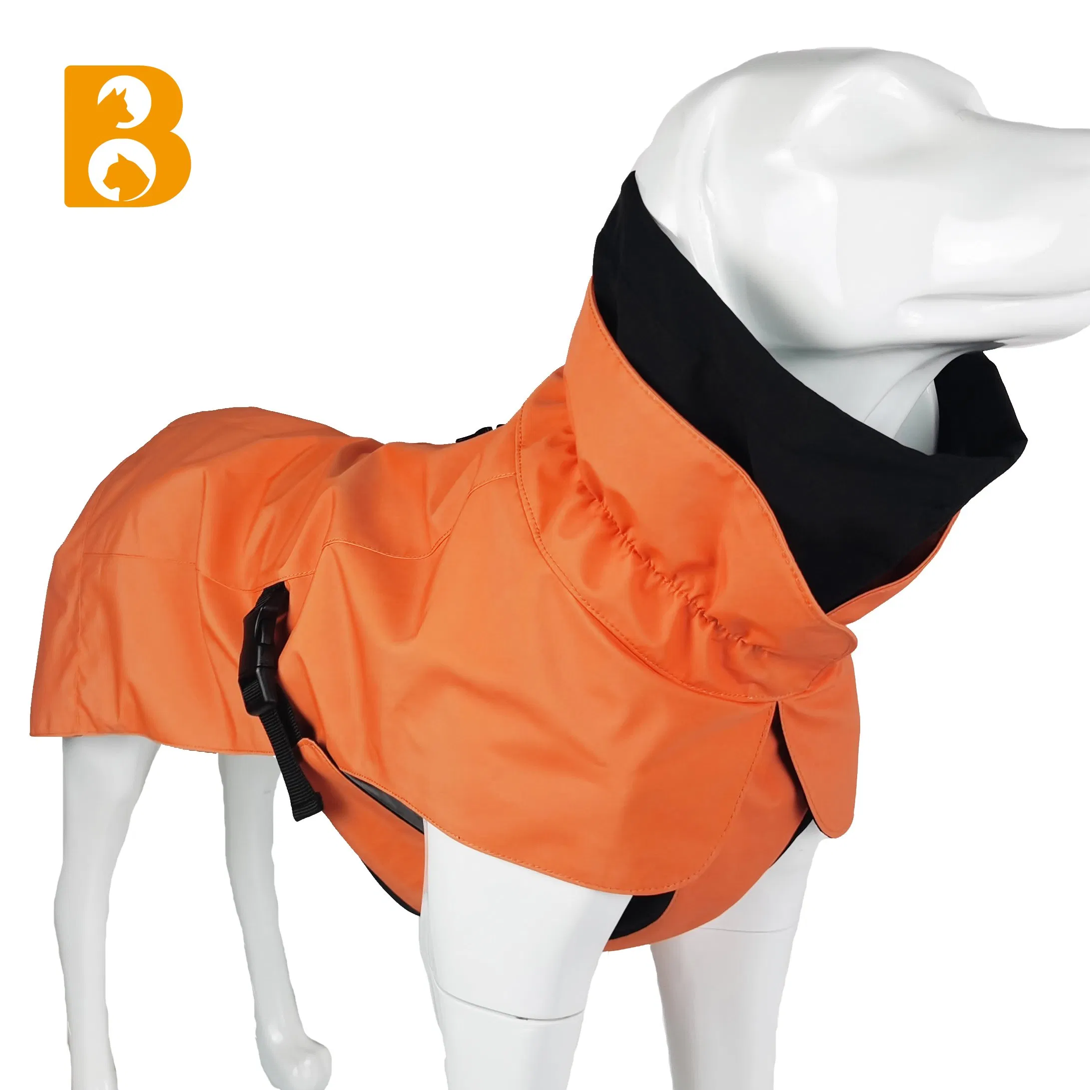 Oxford Windproof Waterproof Bright Orange Human and Dog Matching Raincoat