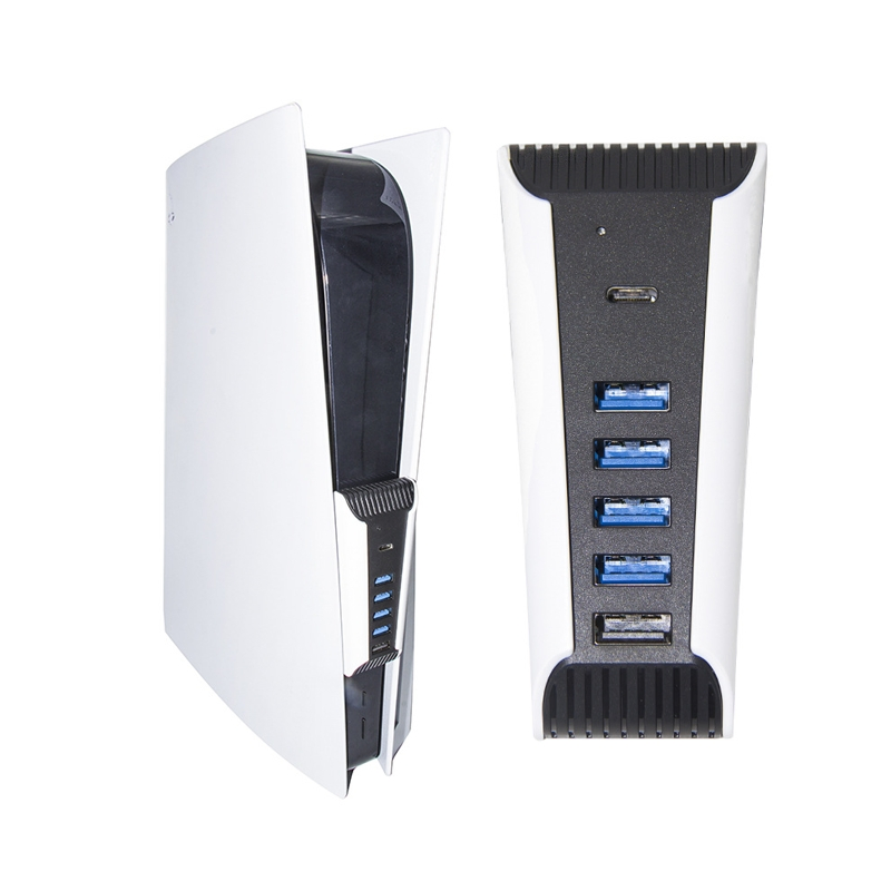 Portable Expand USB2.0 1 Type C Port Extender Multiport 5 in 1 USB C Hub Converter for PS5 Game Console