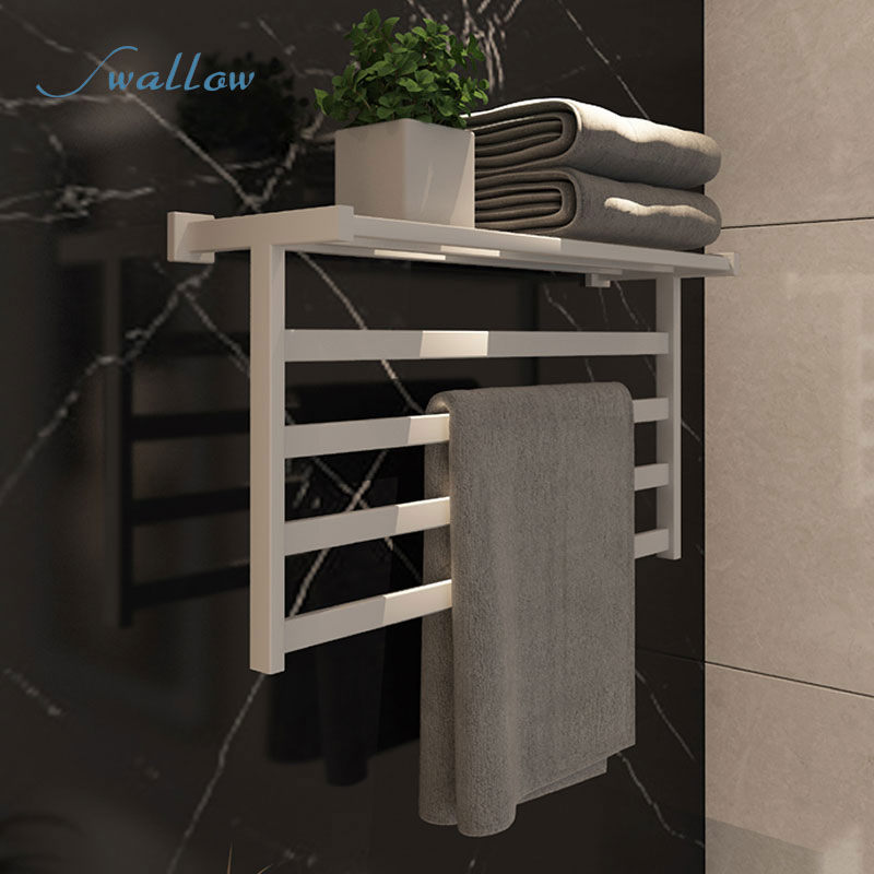 580mm Wide 350mm High Flat Stainless Steel Electric Towel Rail