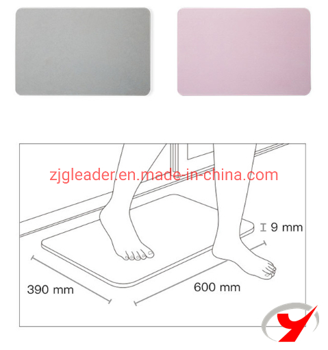 Zjgleader Customized Factory Supply Non-Slip Diatomite Bath Mat