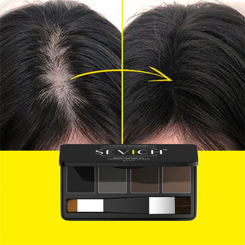 Professional Hairline Concealer Powder Custom Logo Instant Root Touch up Black Brown Hair Loss Fiber Powder with Brush