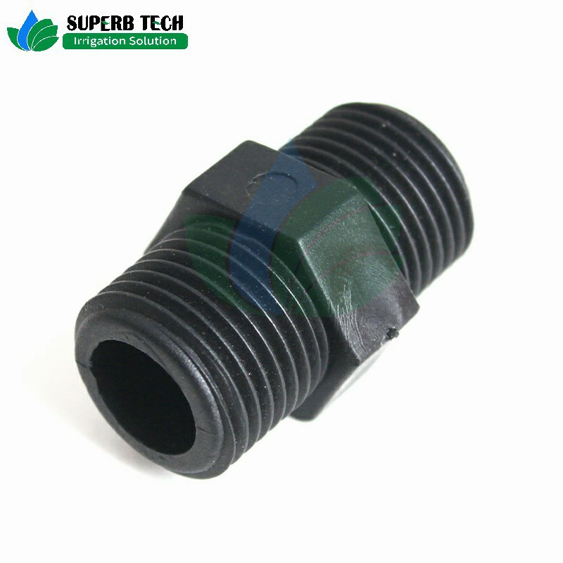 Factory Custom Irrigation Pipe Connector Nipple LDPE Pipe Garden Drip Fittings for Tube