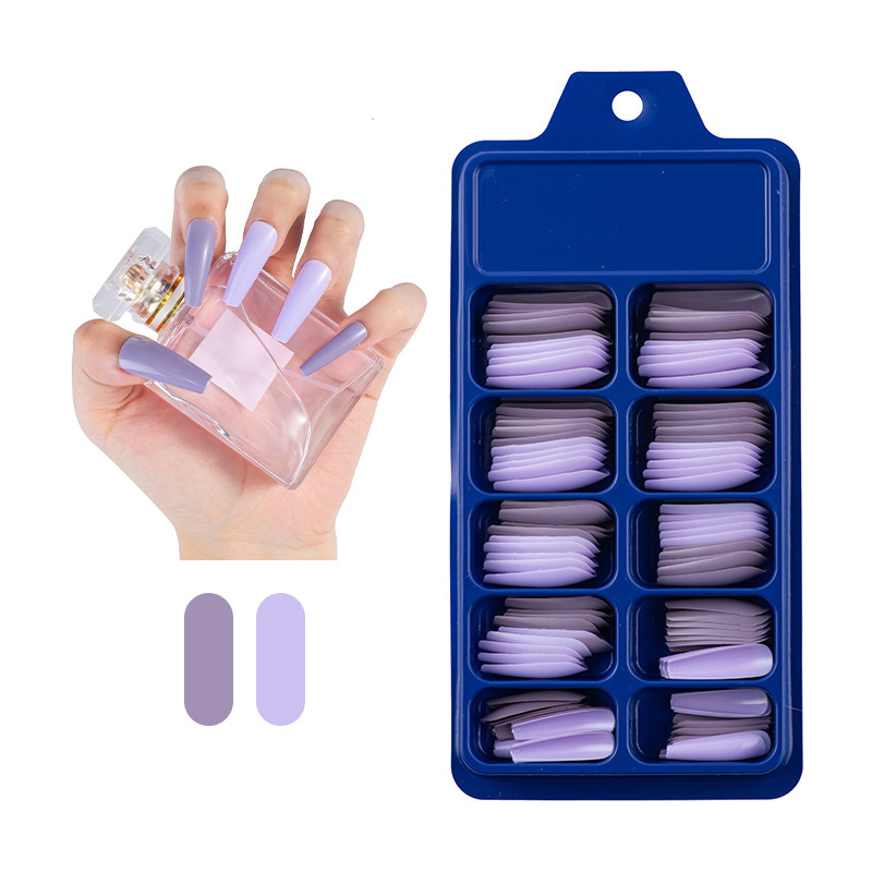 Colorful Fake Nails Full Cover French Style 100 Pieces of Plastic Ballet Nails Manicure Salon Tools Nail Tips for Nail Art