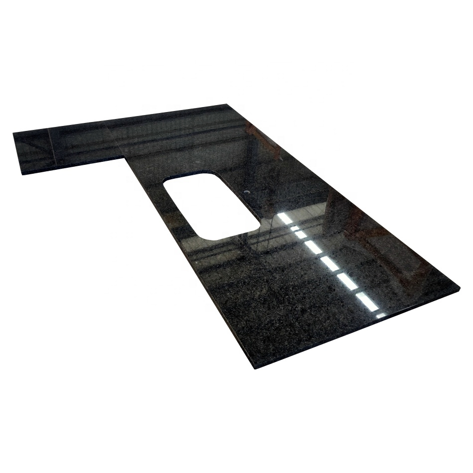 Prefab 3 Cm Polish Laminate Precut Steel Grey Granite Stone Counter Kitchen Tops