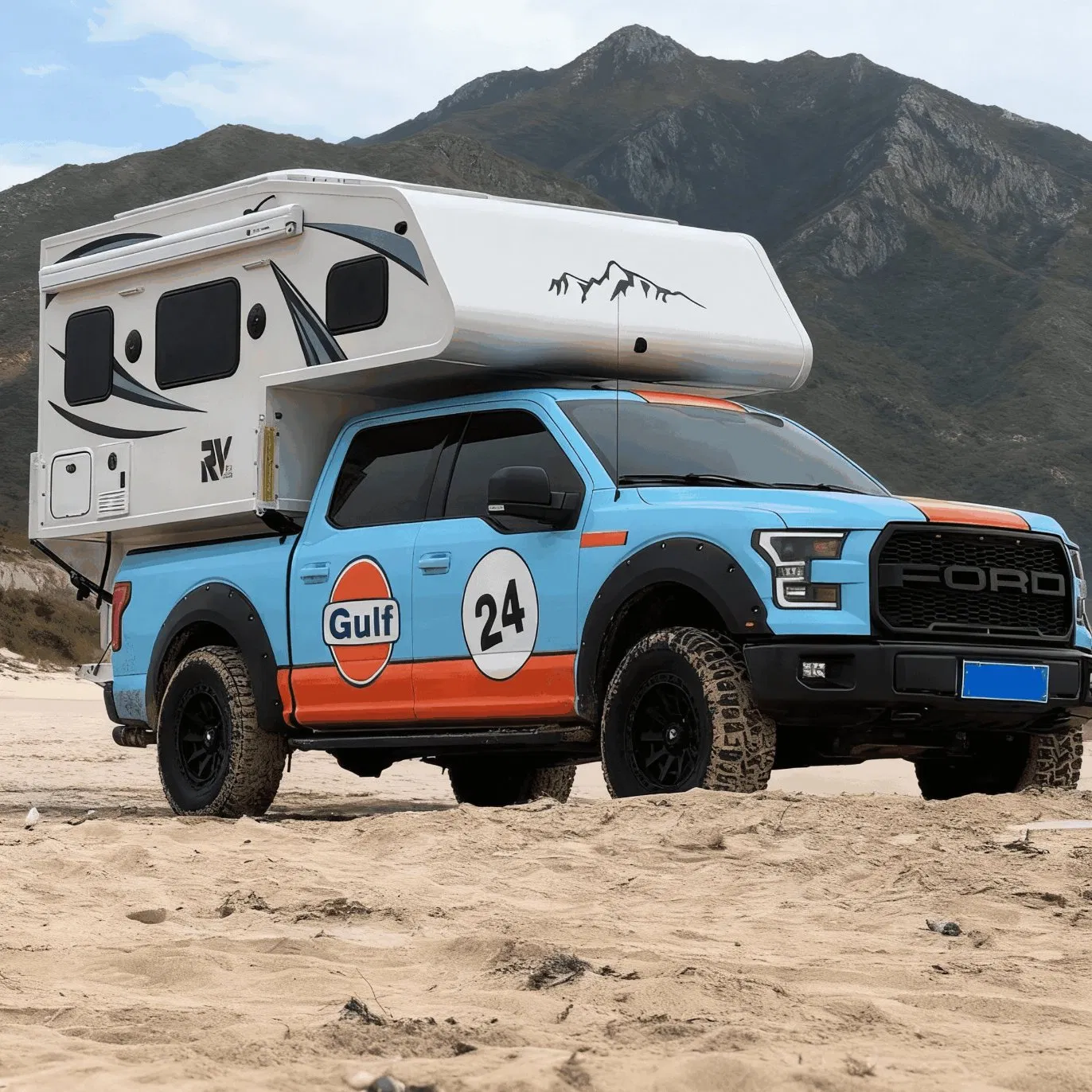 Hard Top Truck Camper Designed with a Dedicated Workspace and Satellite Internet Ready for Digital Nomads